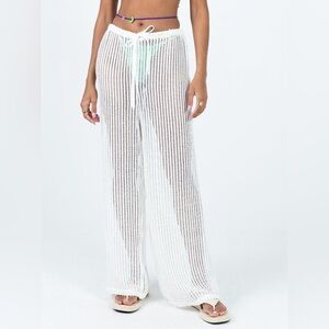 Princess Polly Darcie  white Knit swimsuit cover up Pants Size 12